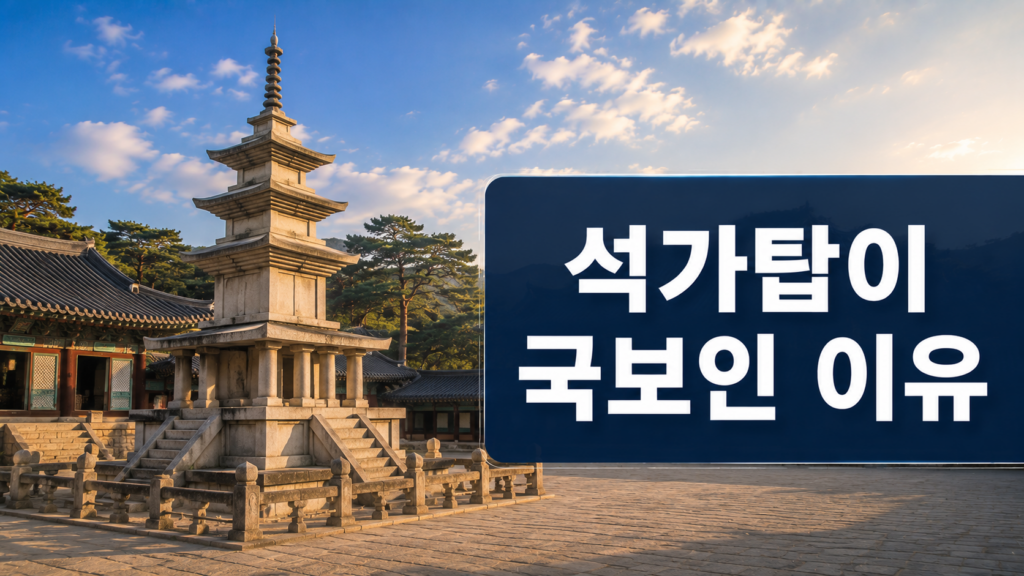 불국사 석가탑과 전통 사찰 풍경을 배경으로 국보 지정의 역사적 가치를 표현한 대표 이미지.