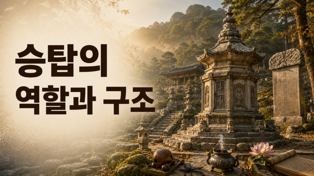 고승의 삶을 기리는 승탑의 역할과 구조를 한국 불교문화유산의 분위기로 표현한 대표 이미지.