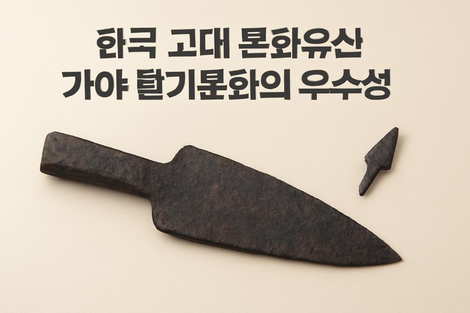 가야 철기문화의 우수성을 보여주는 유물과 철기 제작 흔적을 담은 대표 이미지입니다.