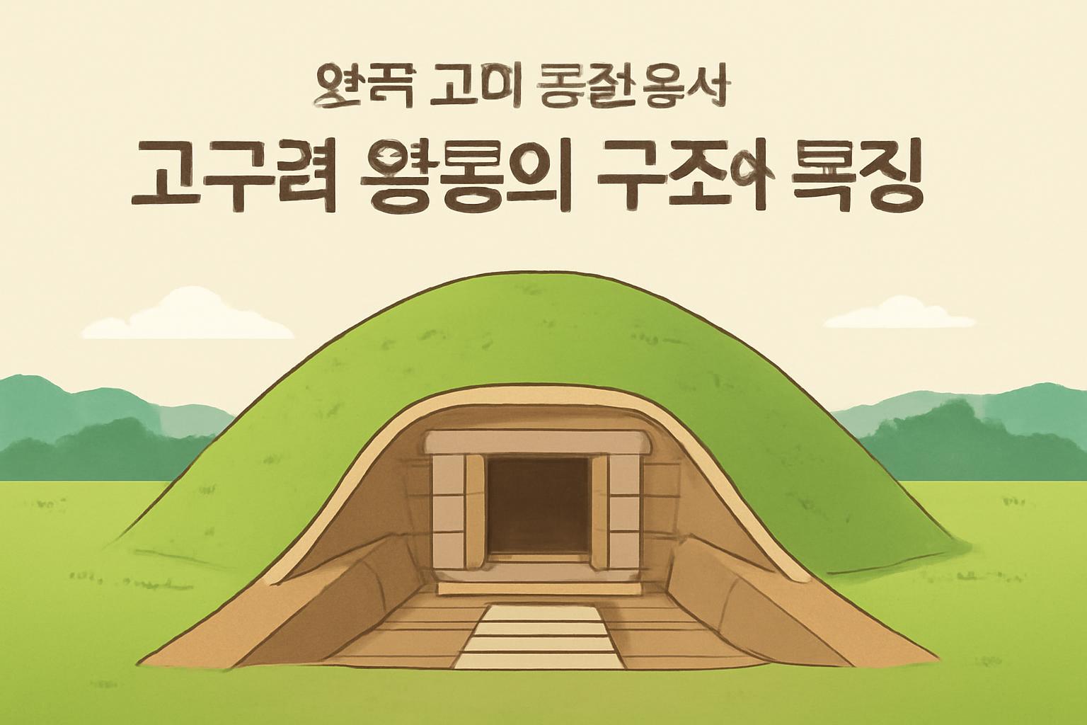 고구려 왕릉의 구조를 보여주는 유적 전경 이미지입니다.