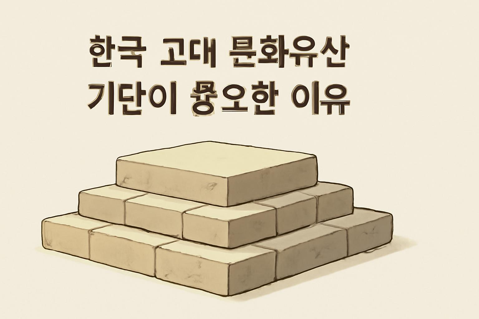 한국 고대 문화유산의 기단이 드러난 유적지를 담은 대표이미지입니다.