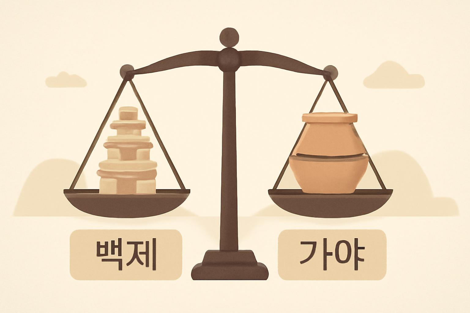 백제와 가야 문화유산의 공통점을 보여주는 대표 이미지